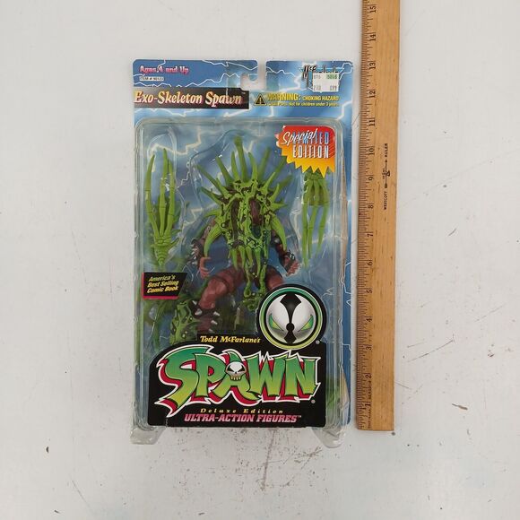 VTG Todd McFarlane Exo-Skeleton Spawn Action Figure 1996 Deluxe Edition ~ Green - Picture 12 of 12